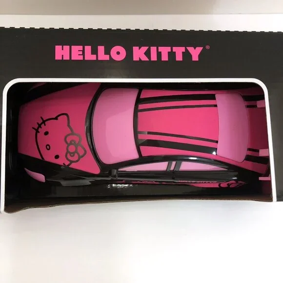 Hello Kitty Remote Control Racing Car & Wheel Controller Black Pink Set of 3 - Picture 5 of 16